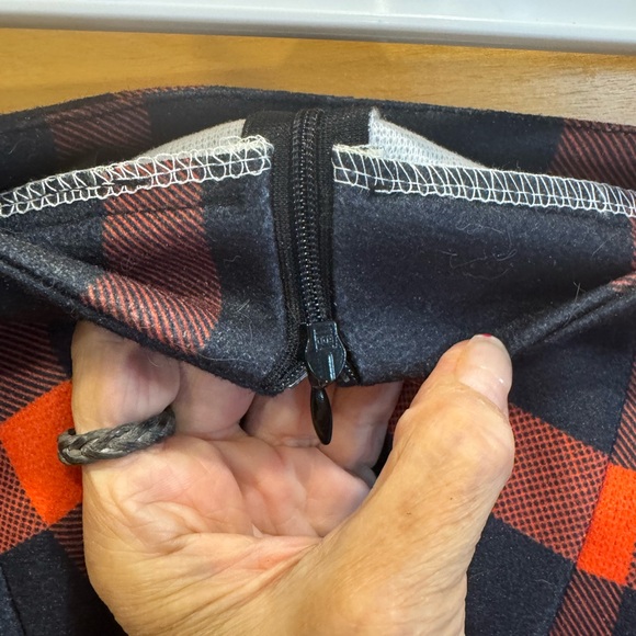 Plaid Pencil Skirt - Black and Orange - Picture 6 of 7